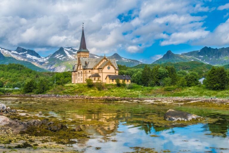 Vågan Church also known as Lofoten Cathedral.