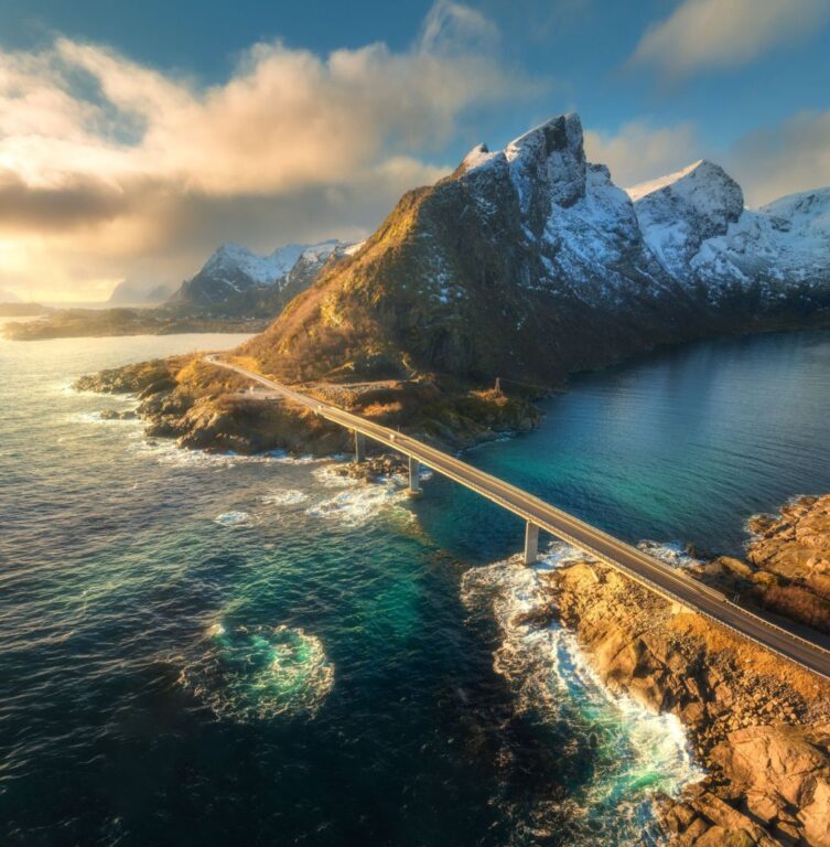 Lofoten Islands road bridge.