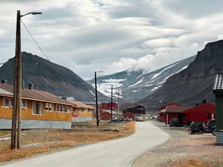 Longyearbyen town in the summer.