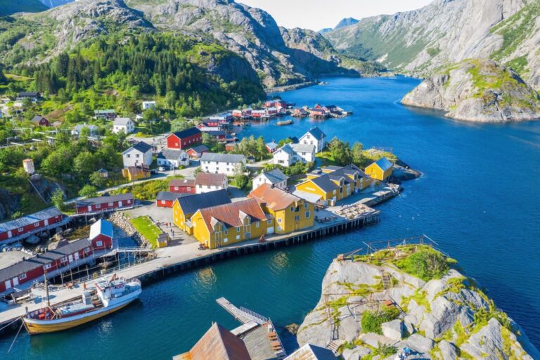 View of Nusfjord from above.