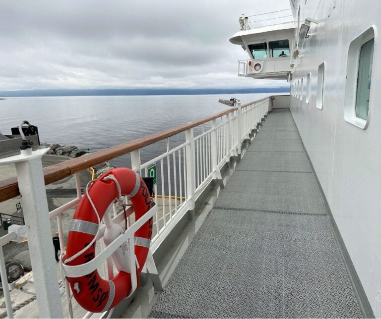 Promenade deck on Hurtigruten Polarlys.
