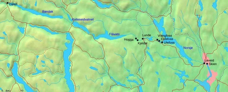 Map of the Telemark canal.