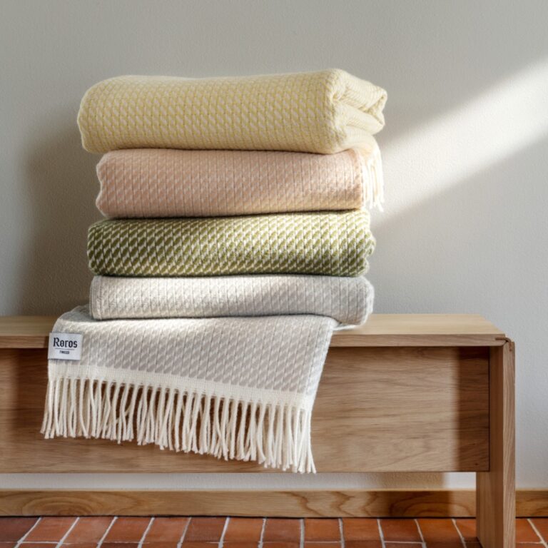 Blankets and throws produced by Røros Tweed. Photo: Røros Tweed.