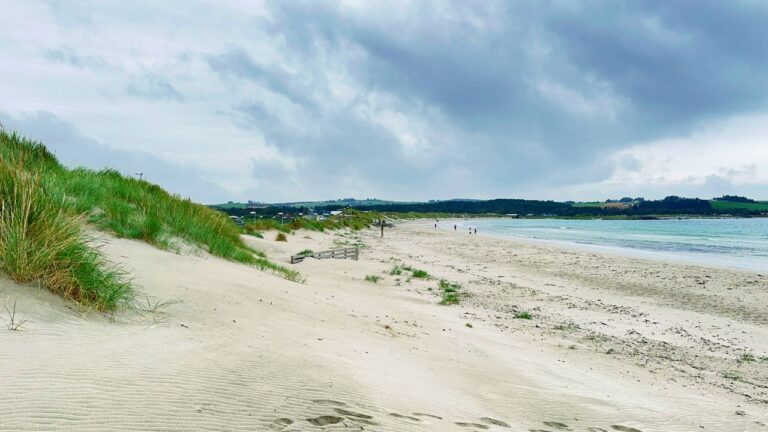 A view along Sola Strand beach.