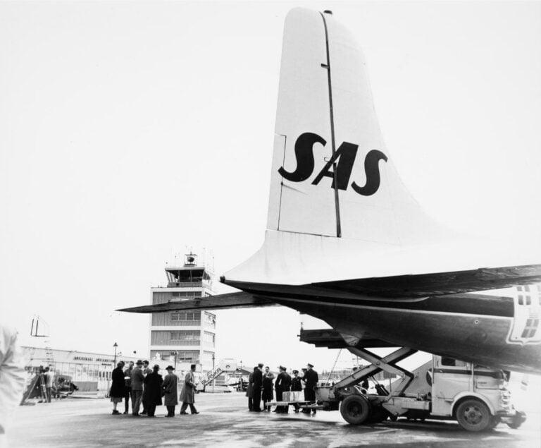 Inaugural North Pole route by SAS, pictured in Anchorage. Photo: SAS.