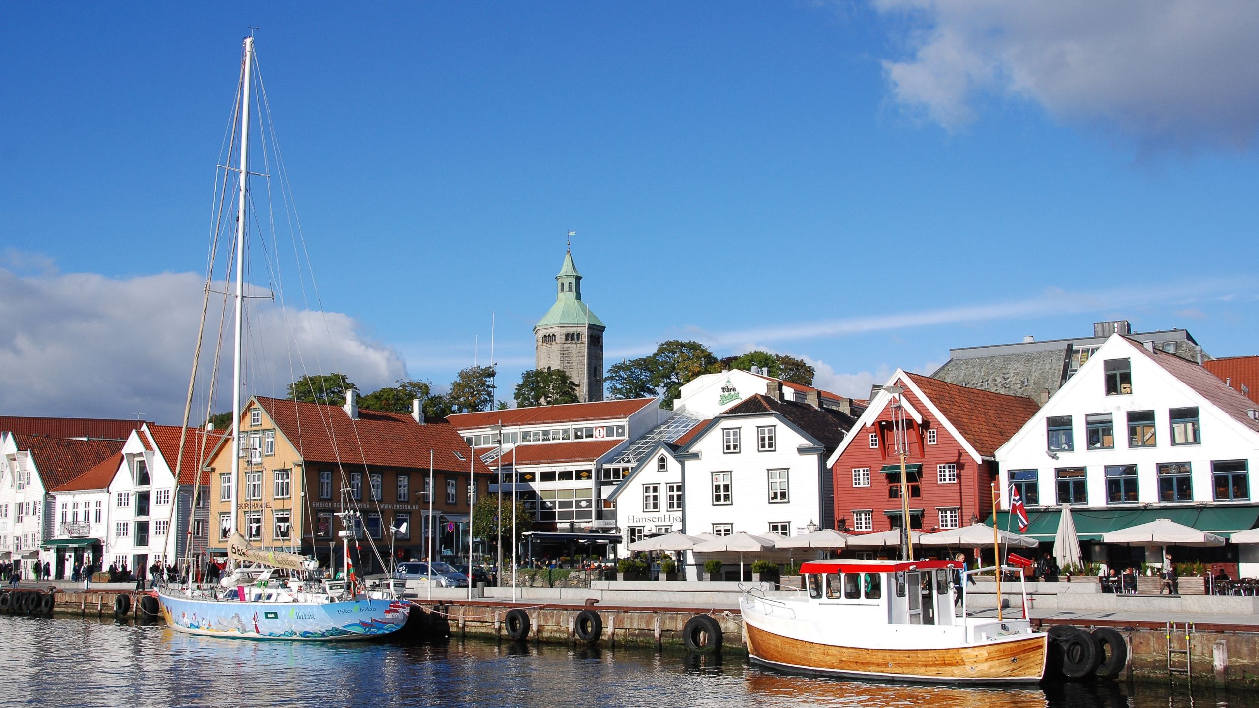 Stavanger harbour with boats.