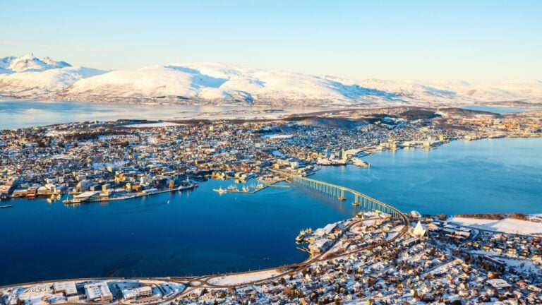 A view across Tromsø in the winter.