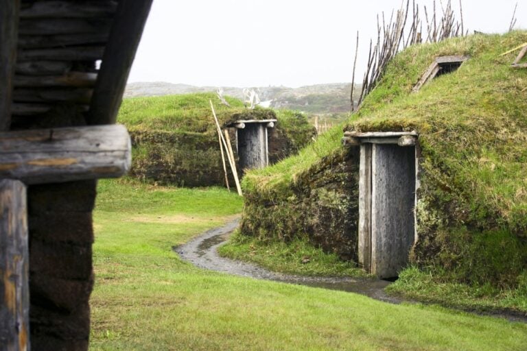 Viking hut reconstruction in Newfoundland.