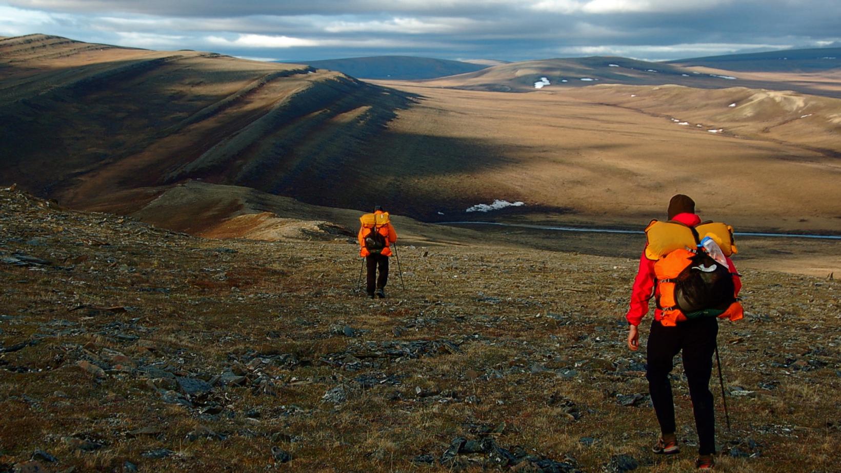 Hikers in the Norwegian mountains.