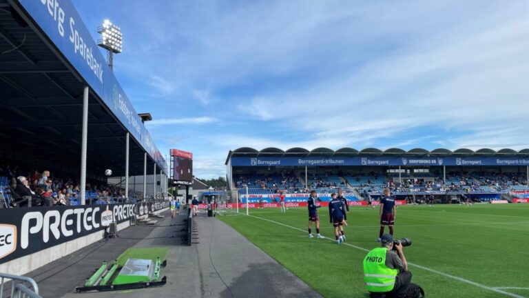 Before an Eliteserien game in Sarpsborg.