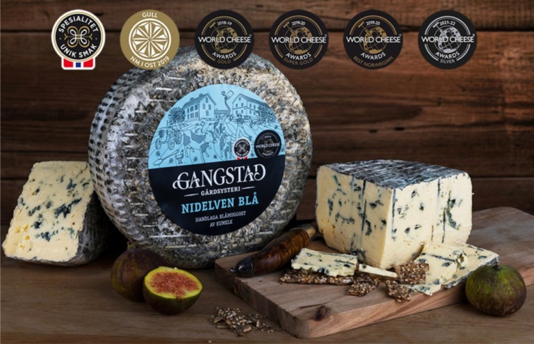 Nidelven Blå from Norwegian cheesemaker Gangstad Gårdsysteri. Photo: Gangstad Gårdsysteri.