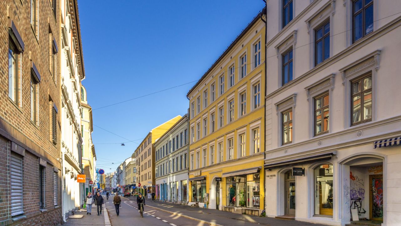 Markveien street scene in Oslo, Norway.