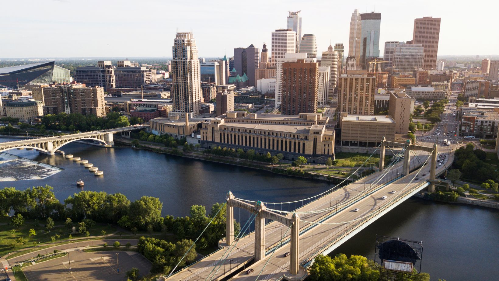 Aerial view of Minneapolis in Minnesota.
