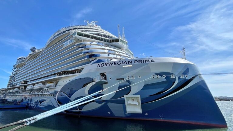 NCL Norwegian Prima cruise ship docked in Cobh, Ireland. Photo: David Nikel.