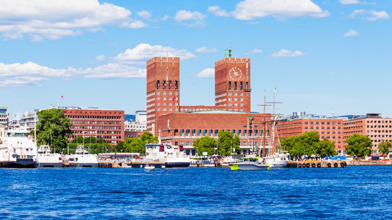 Oslo City Hall on the waterfront.