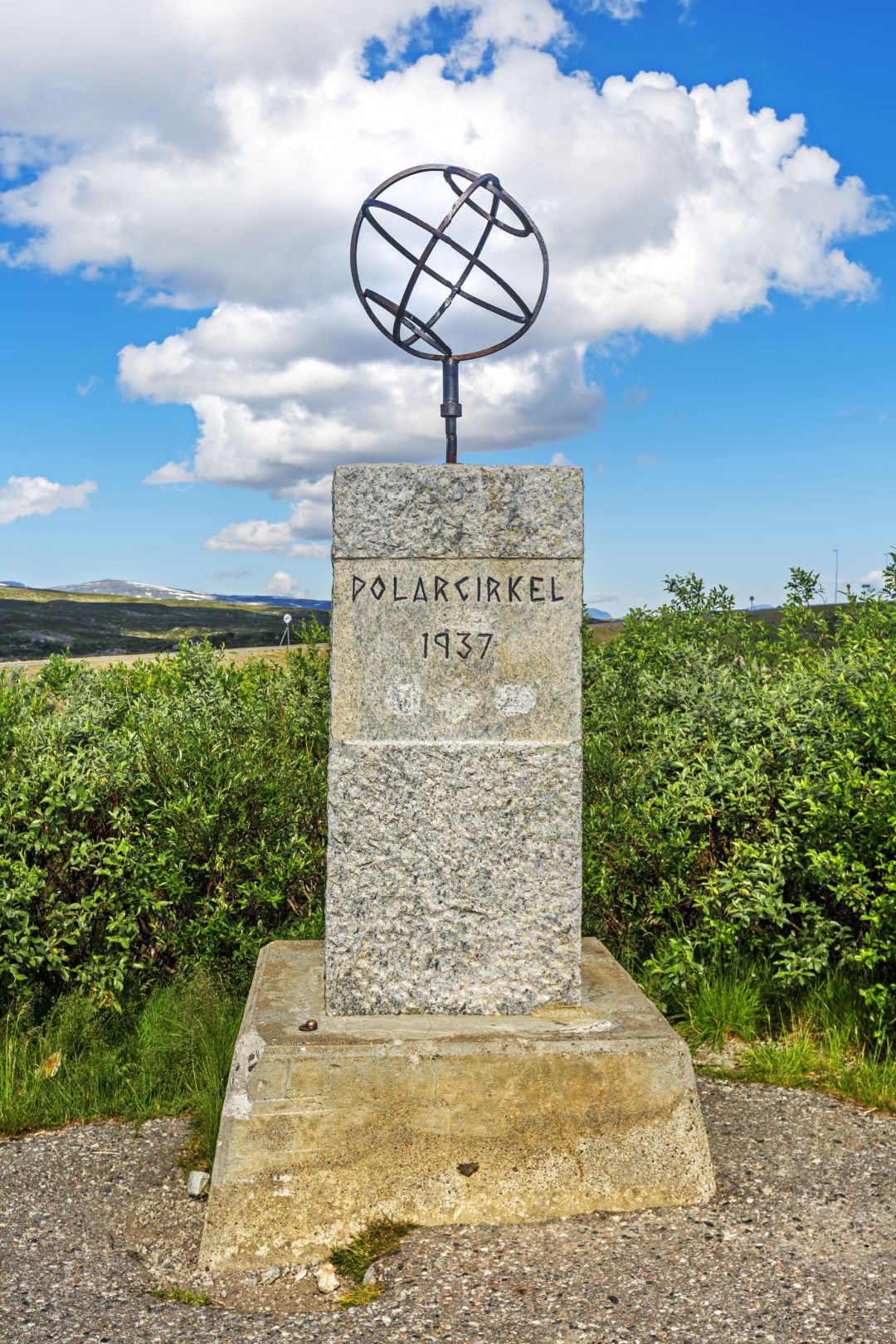 An Arctic Circle monument in Norway.