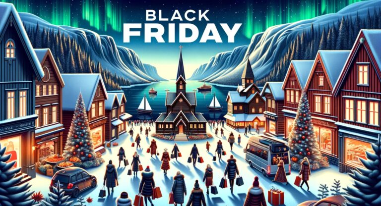 Concept illustration of Black Friday in Norway.