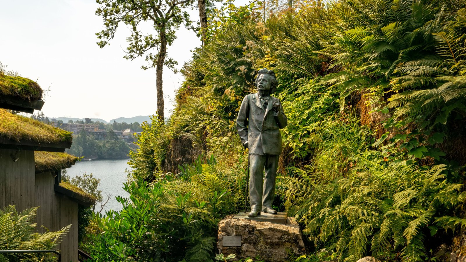 Edvard Grieg's life-size sculpture at Troldhaugen in Bergen, Norway. Photo: May_Lana / Shutterstock.com.