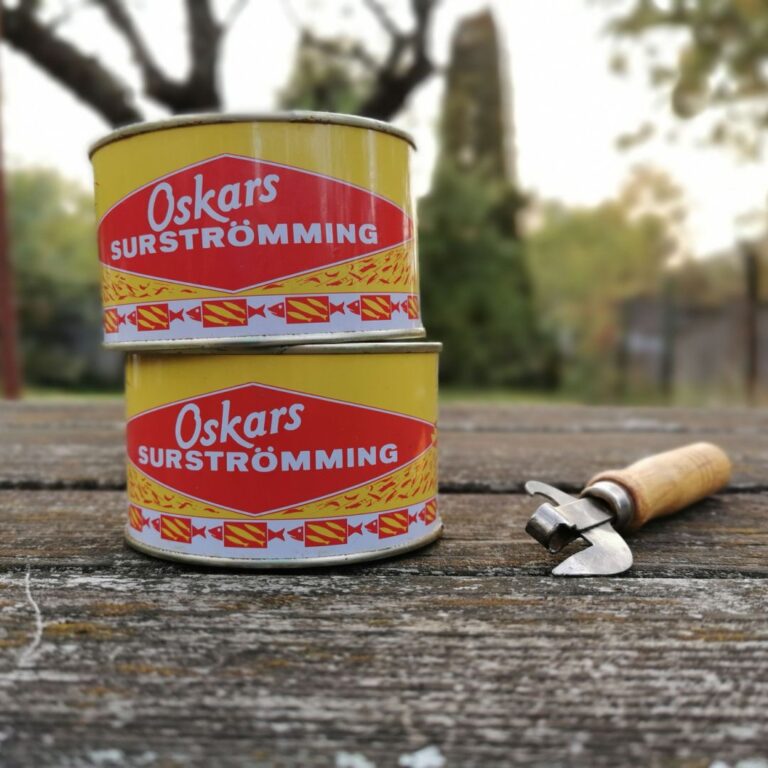 Cans of Swedish surströmming. Photo: Garijs Polskis / Shutterstock.com.