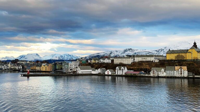 View of Ålesund from the Havila coastal ferry. Photo: David Nikel.