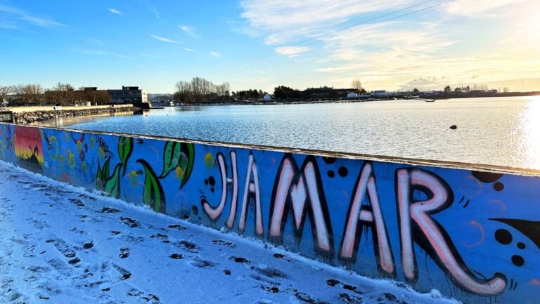 Hamar waterfront in the winter. Photo: David Nikel.