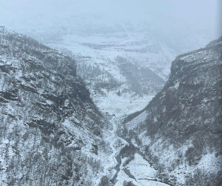 Flåm valley in the winter. Photo: David Nikel.