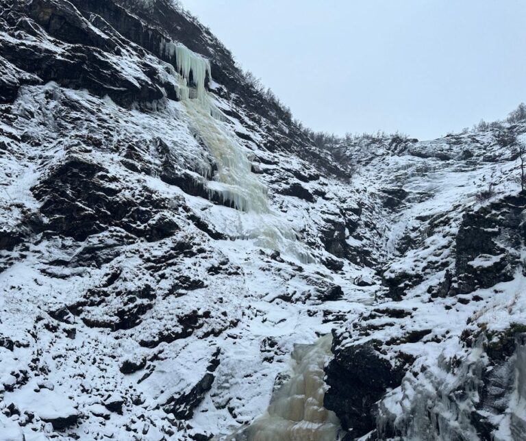 Kjosfossen waterfall in the winter. Photo: David Nikel.