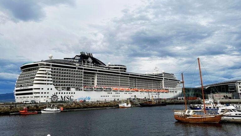 MSC cruise ship in Trondheim, Norway. Photo: David Nikel.