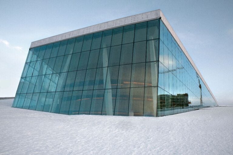 Oslo Opera House in the winter.