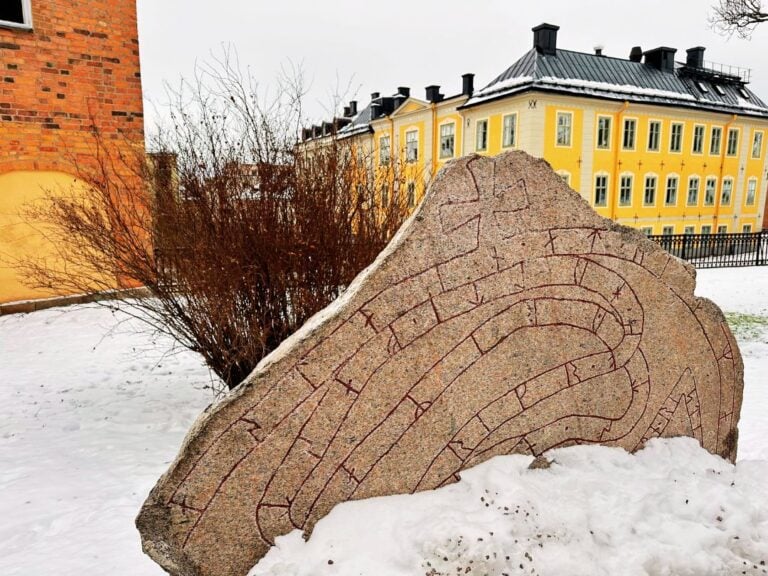 A rune stone in Uppsala, Sweden. Photo: David Nikel.