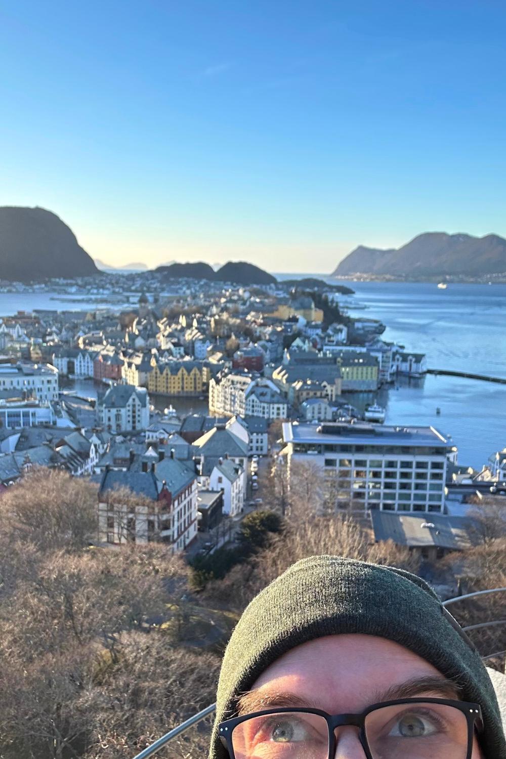 Climbing the Aksla steps in Ålesund. Photo: David Nikel.