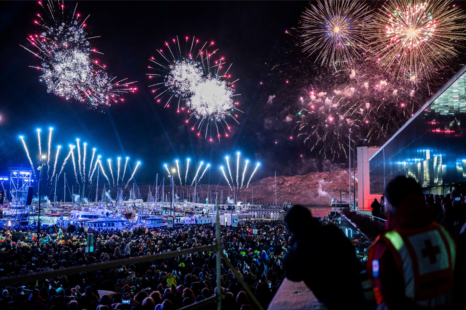 The opening ceremony concluded with a firework display. Photo: David Engmo / Bodø 2024.