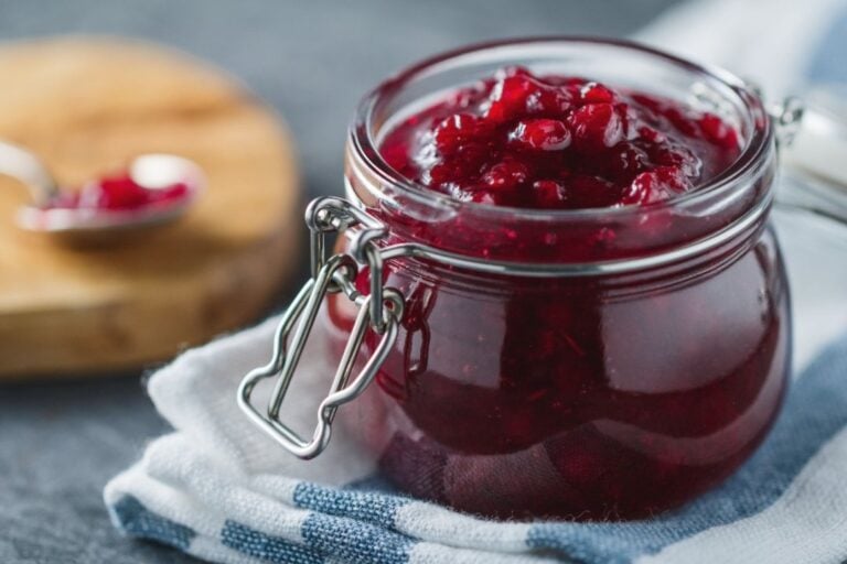 A jar of lingonberry jam.
