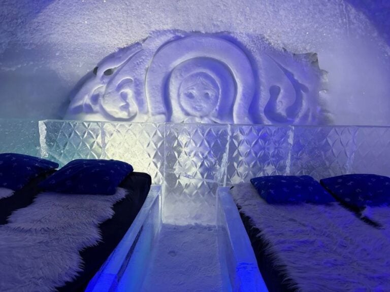 Example bedroom in Kirkenes Snow Hotel. Photo: David Nikel.