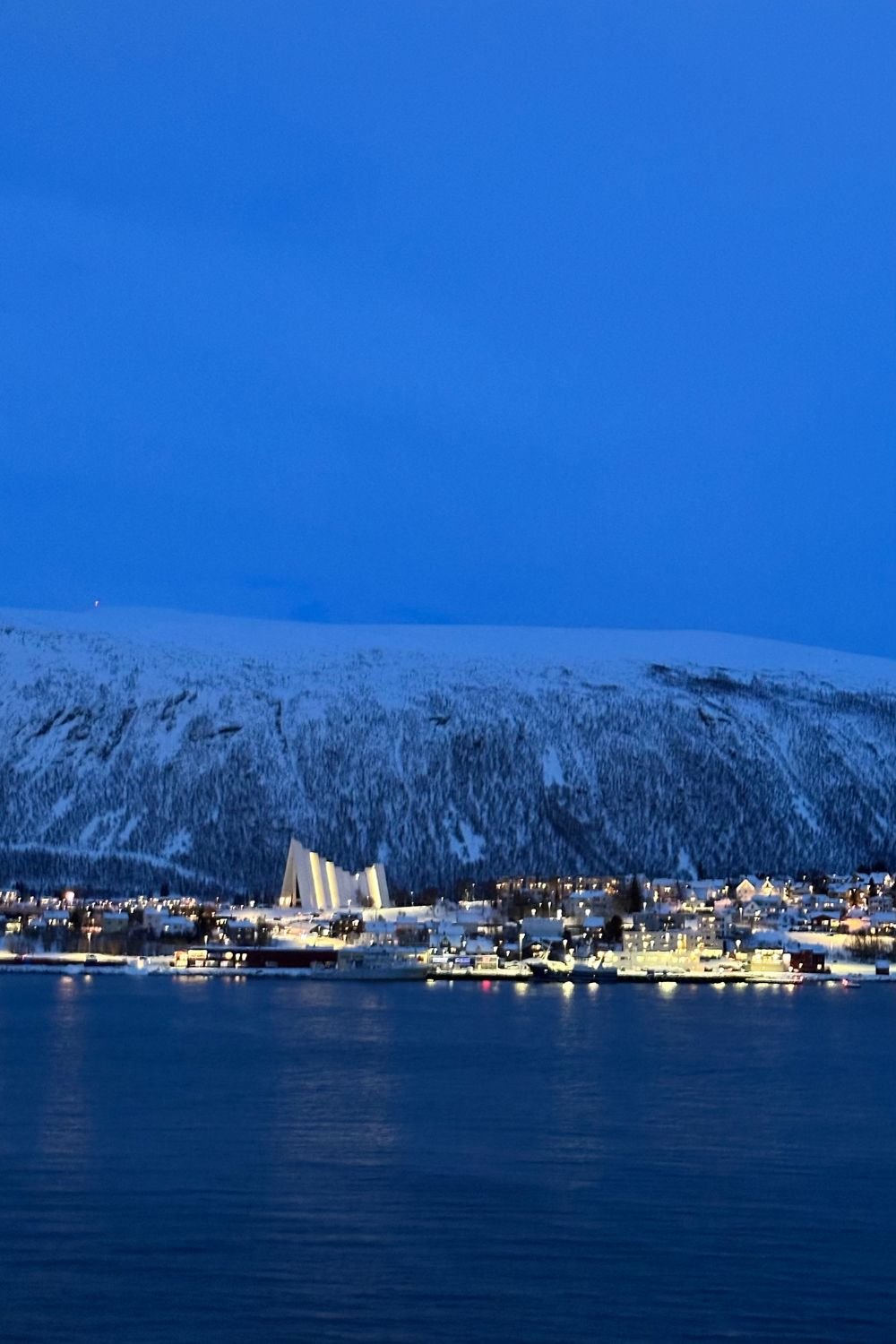 The stunning blue light in Tromsø in early February. Photo: David Nikel.
