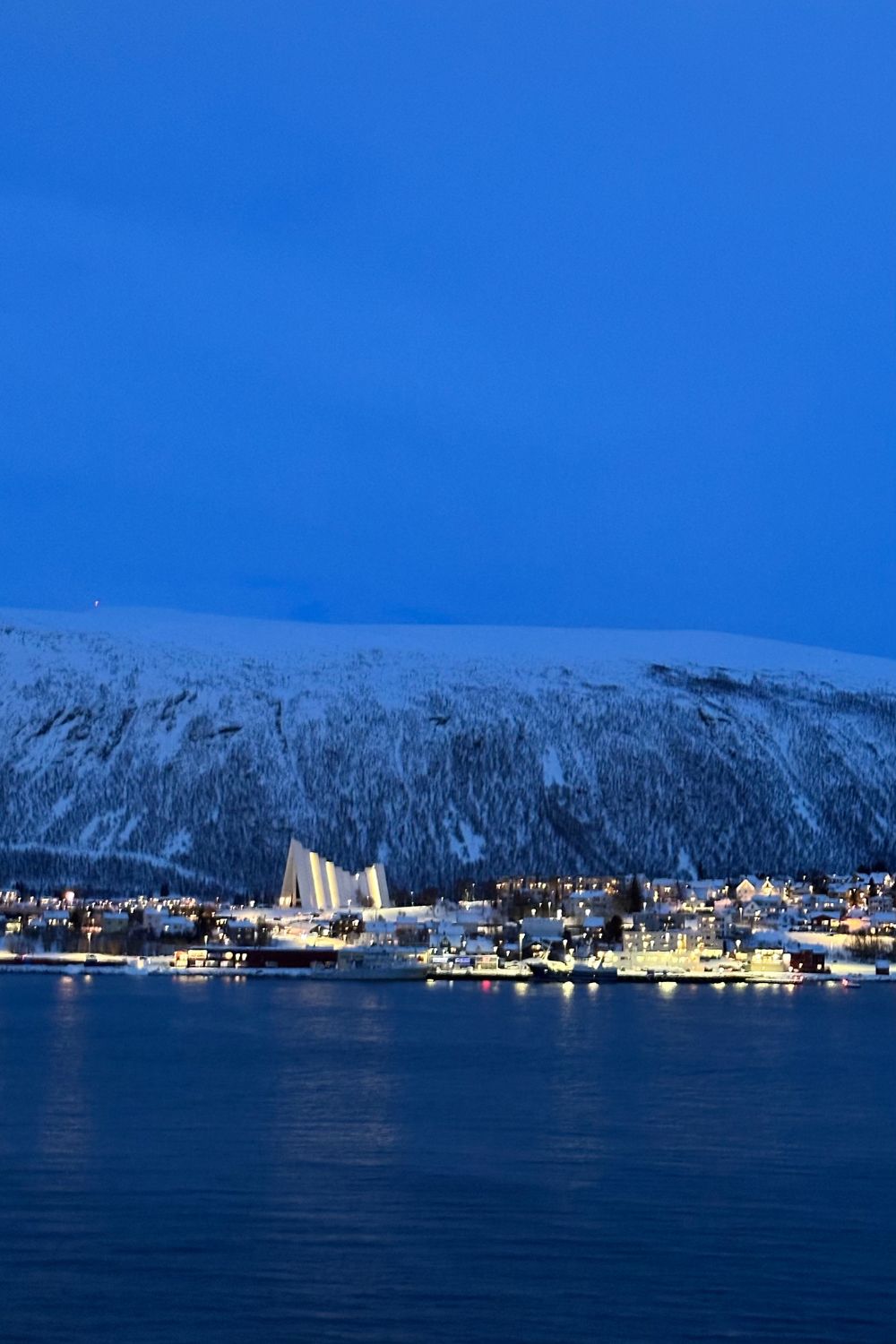 The stunning blue light in Tromsø in early February. Photo: David Nikel.