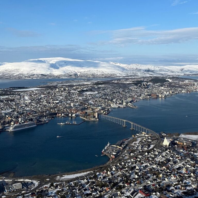 The spectacular view from the top of Tromsø Cable Car. Photo: David Nikel.