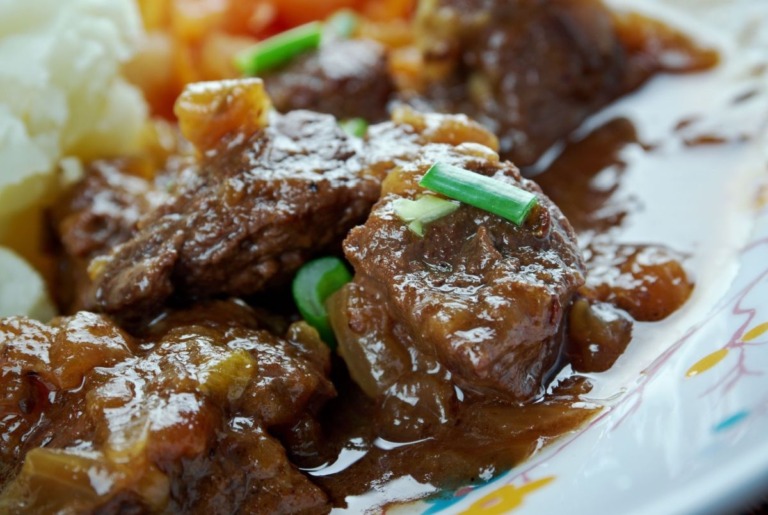 Reindeer stew in Norway.