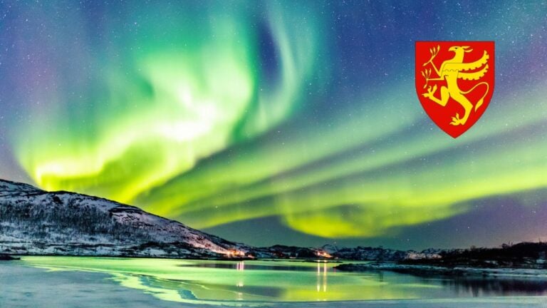 Northern lights in Troms county, Norway.
