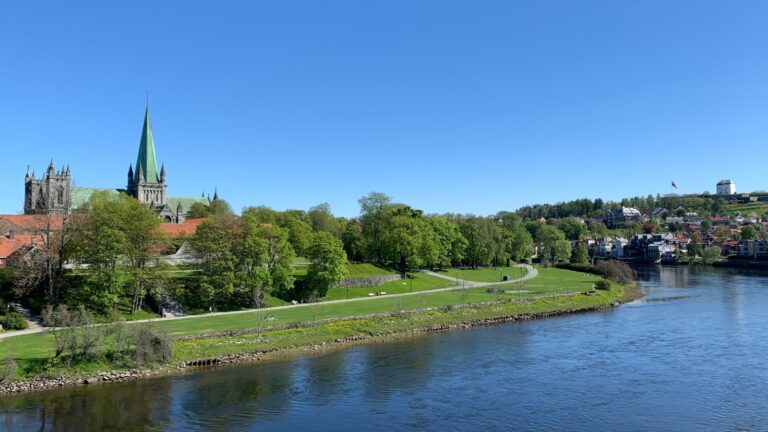 Trondheim’s Nidaros Cathedral by the Nidelva river. Photo: David Nikel.