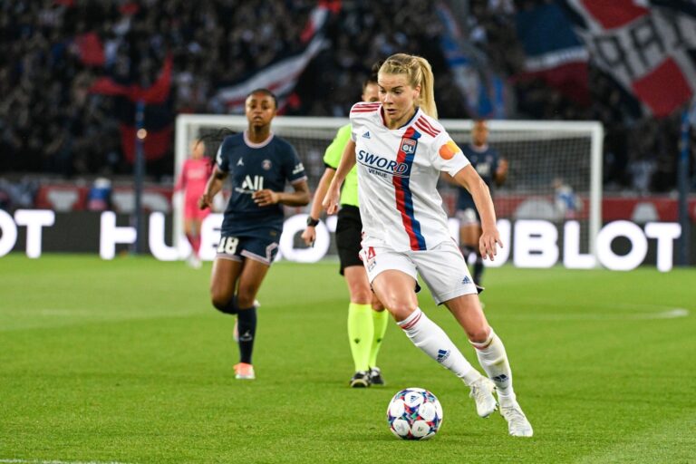 Ada Hegerberg playing for Lyon. Photo: Victor Velter / Shutterstock.com.