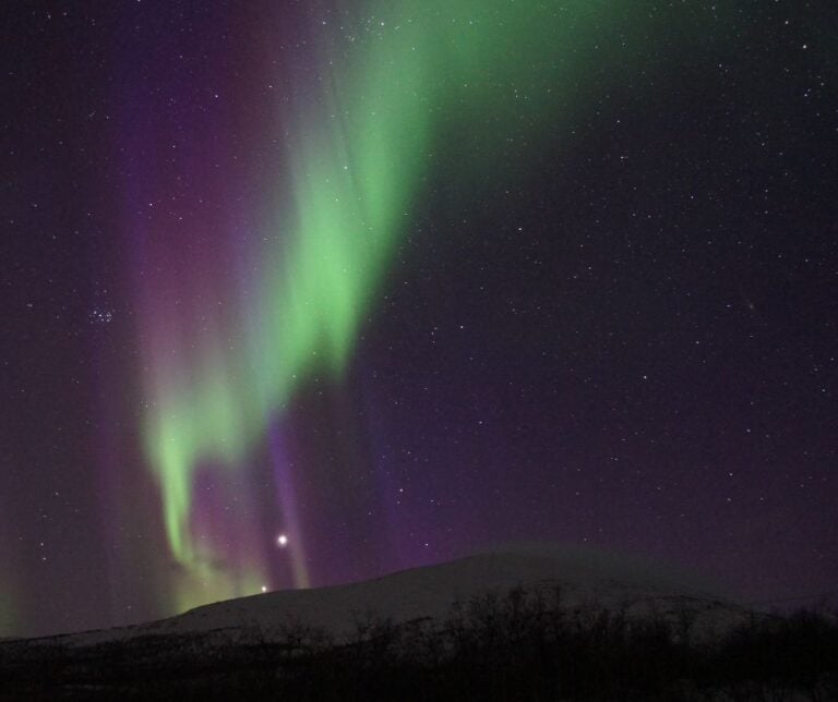 Northern lights seen from Sweden's Abisko National Park.