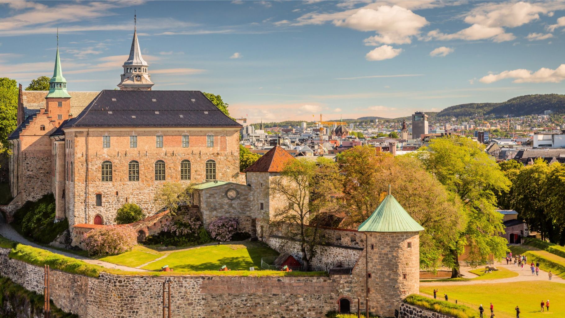 Akershus Fortress on the waterfront in Oslo, Norway.