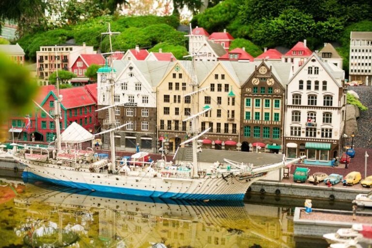 An urban scene from Denmark, made from Lego, at Legoland Billund.