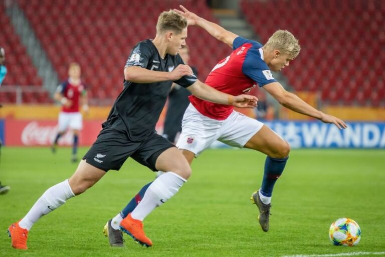 Erling Haaland playing for Norway at the U20 World Cup. Photo: Mikolaj Barbanell / Shutterstock.com.