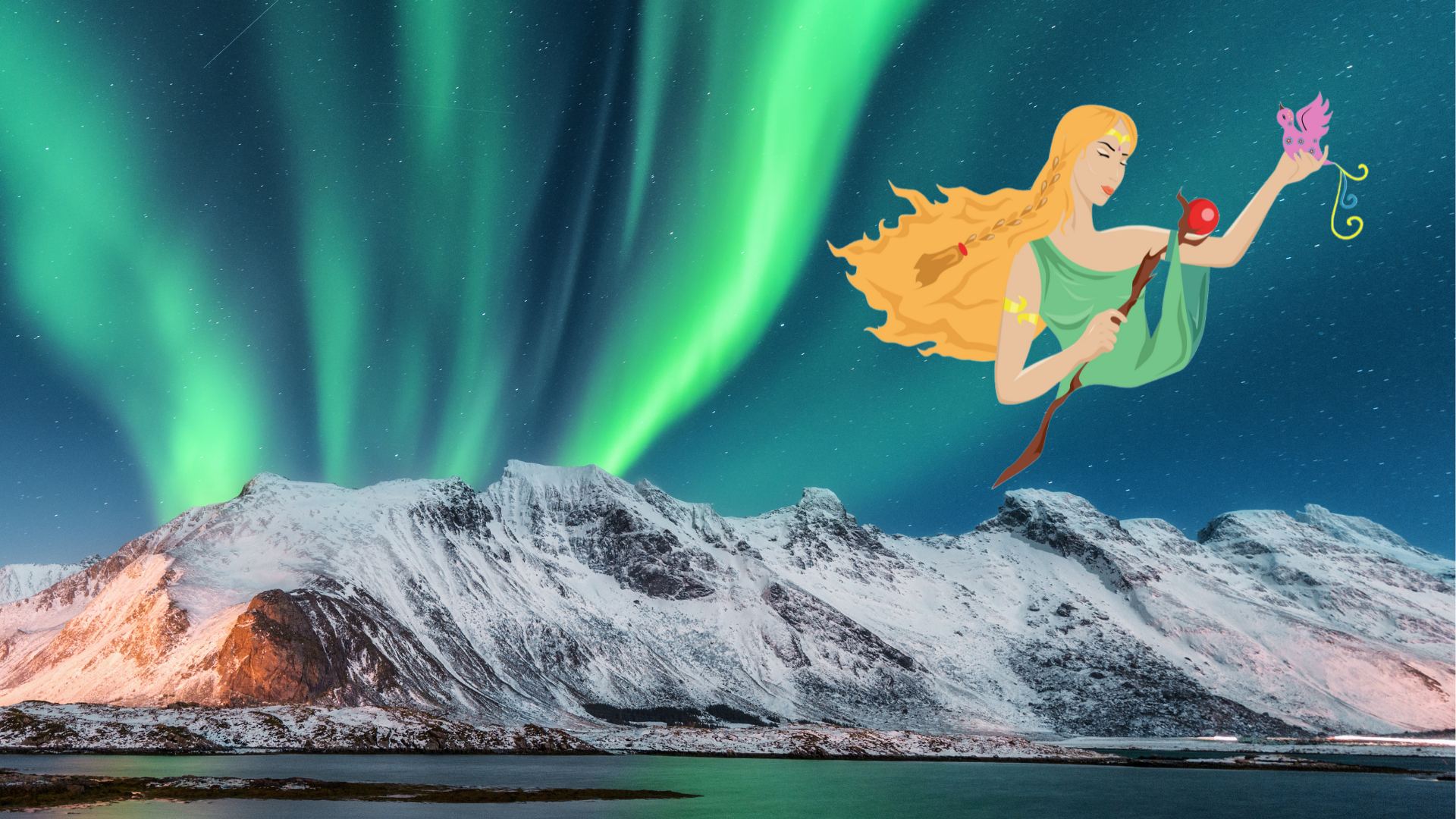 Illustration of Frigg in Lofoten, Norway.