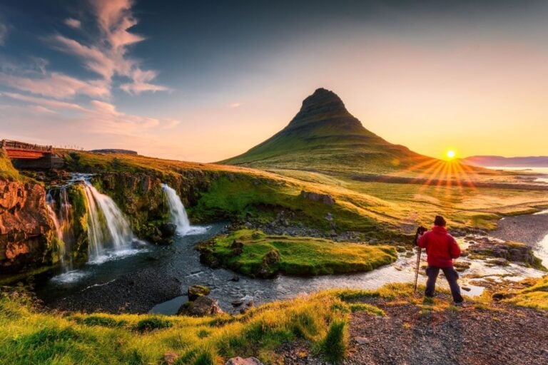 Spectacular sunrise in Iceland.