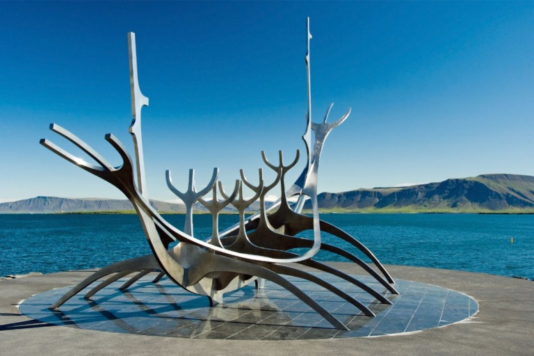 Sun Voyager sculpture in Reykjavik, Iceland.