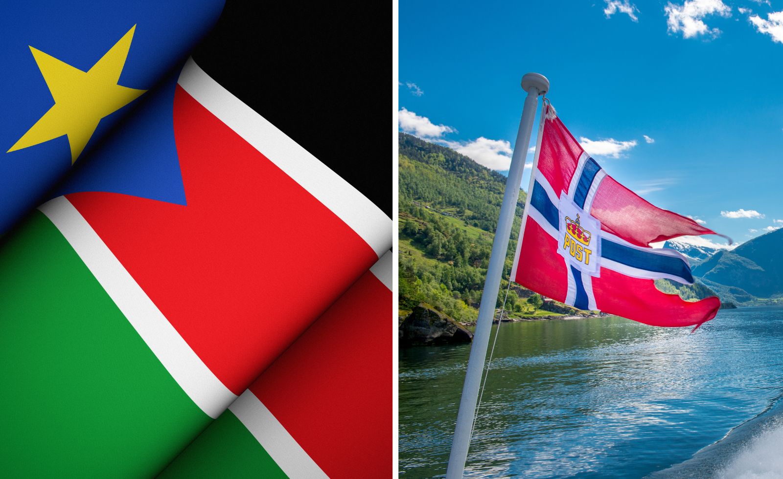 Flags of South Sudan and Norway.