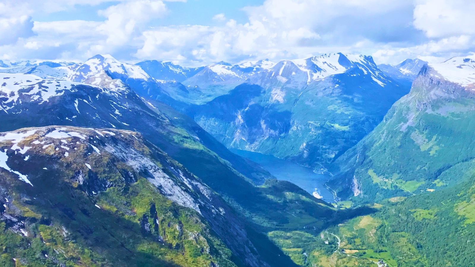 The view from Geiranger Skywalk in Fjord Norway. Photo: David Nikel.